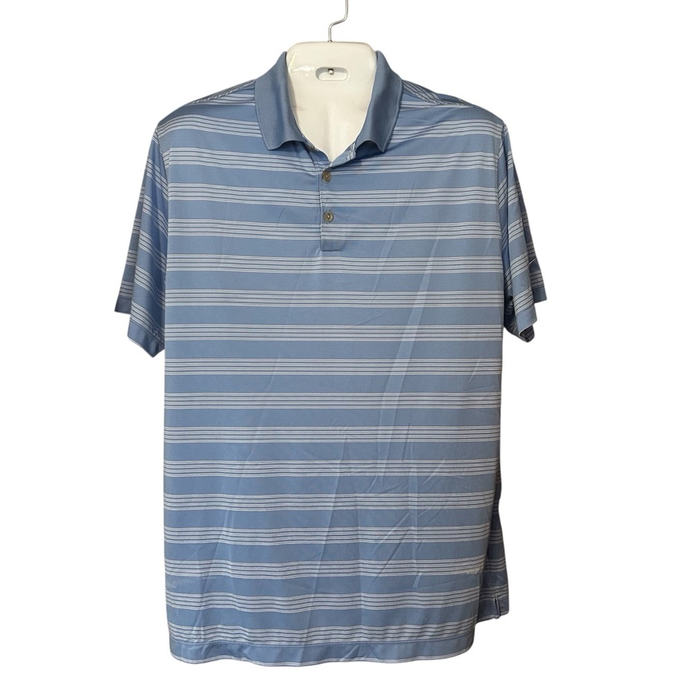 Nike Golf Tour Performance Dri-Fit Men's Blue White Striped Polo Size XL